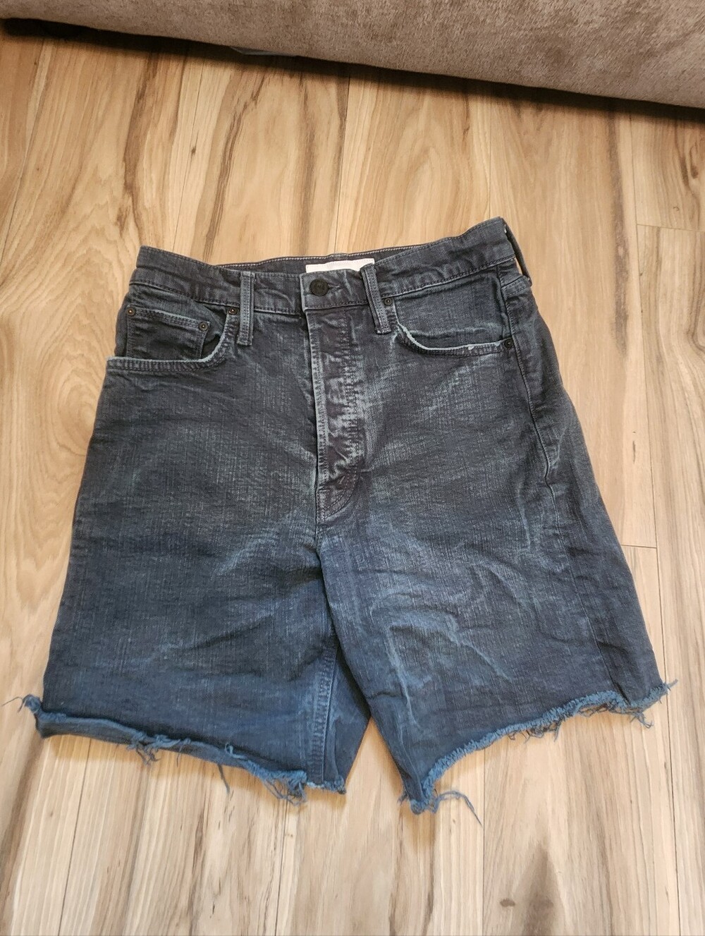 Mother Superior Black Denim Cutoff Shorts